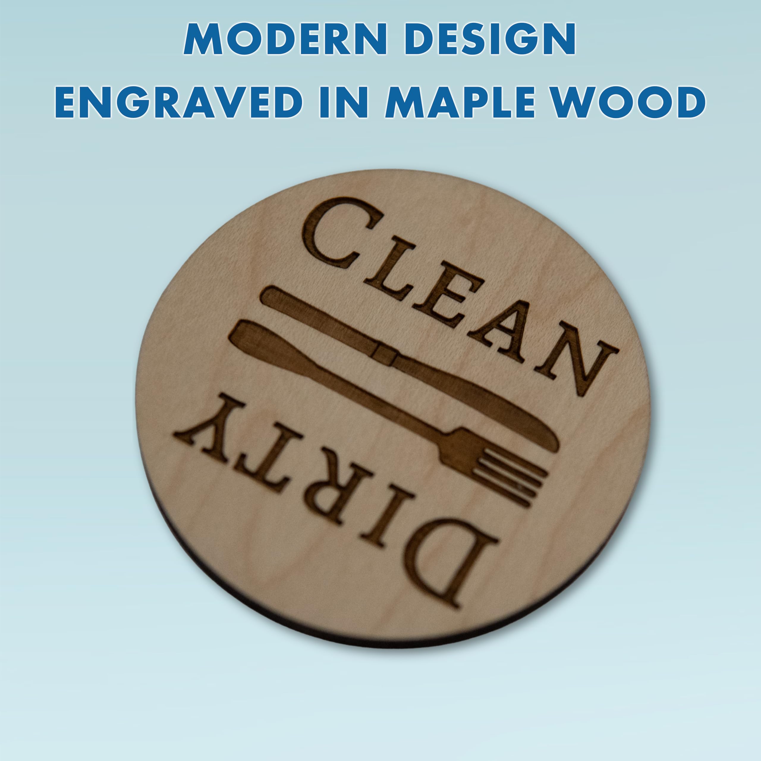 Apartment essentials maple wood dishwasher magnet sign 2.5 inches