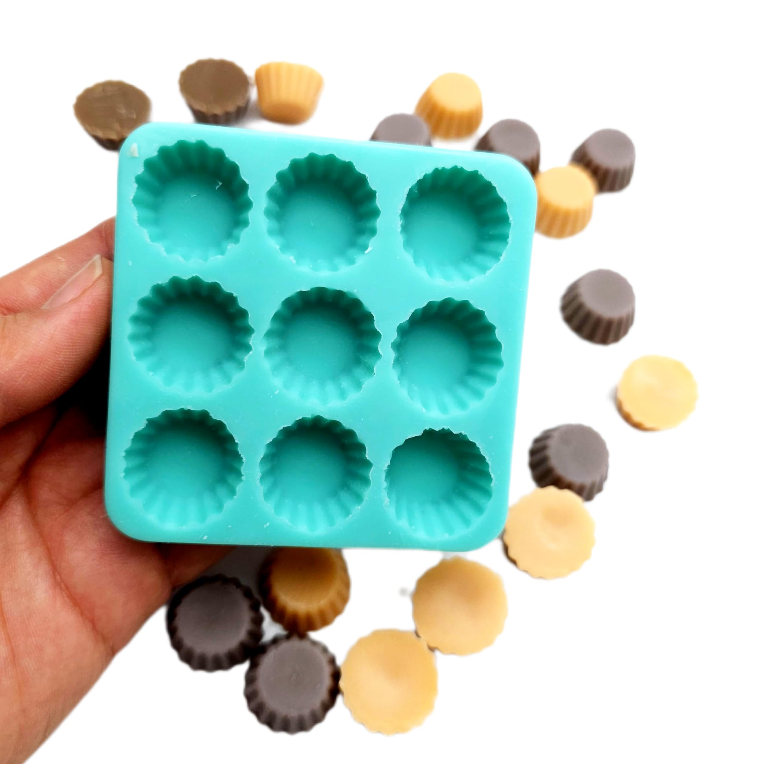 minis peanut butter cups mold silicone 9 cavities