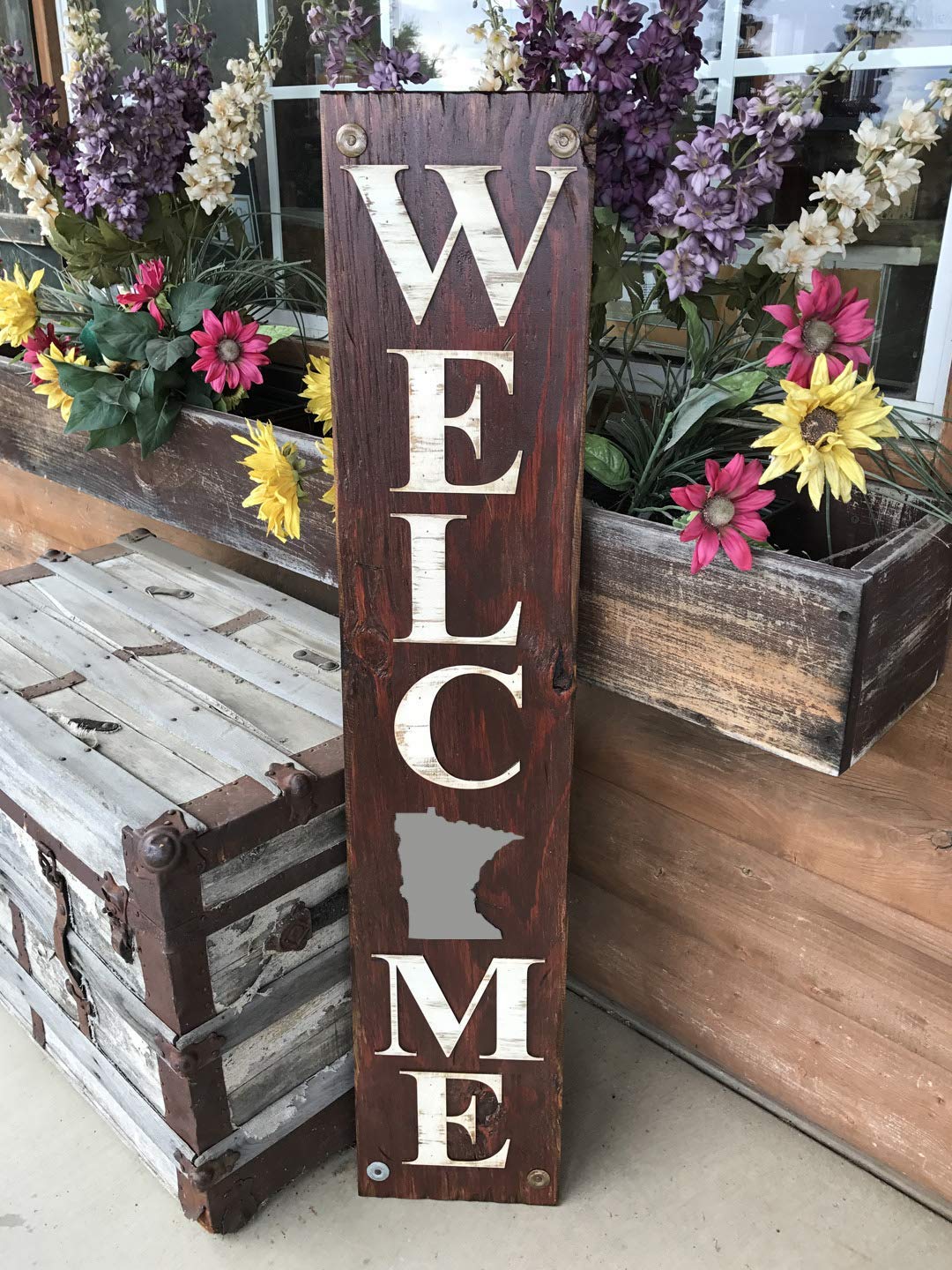 Minnesota state sign welcome 45h 9w emphasis large letters image