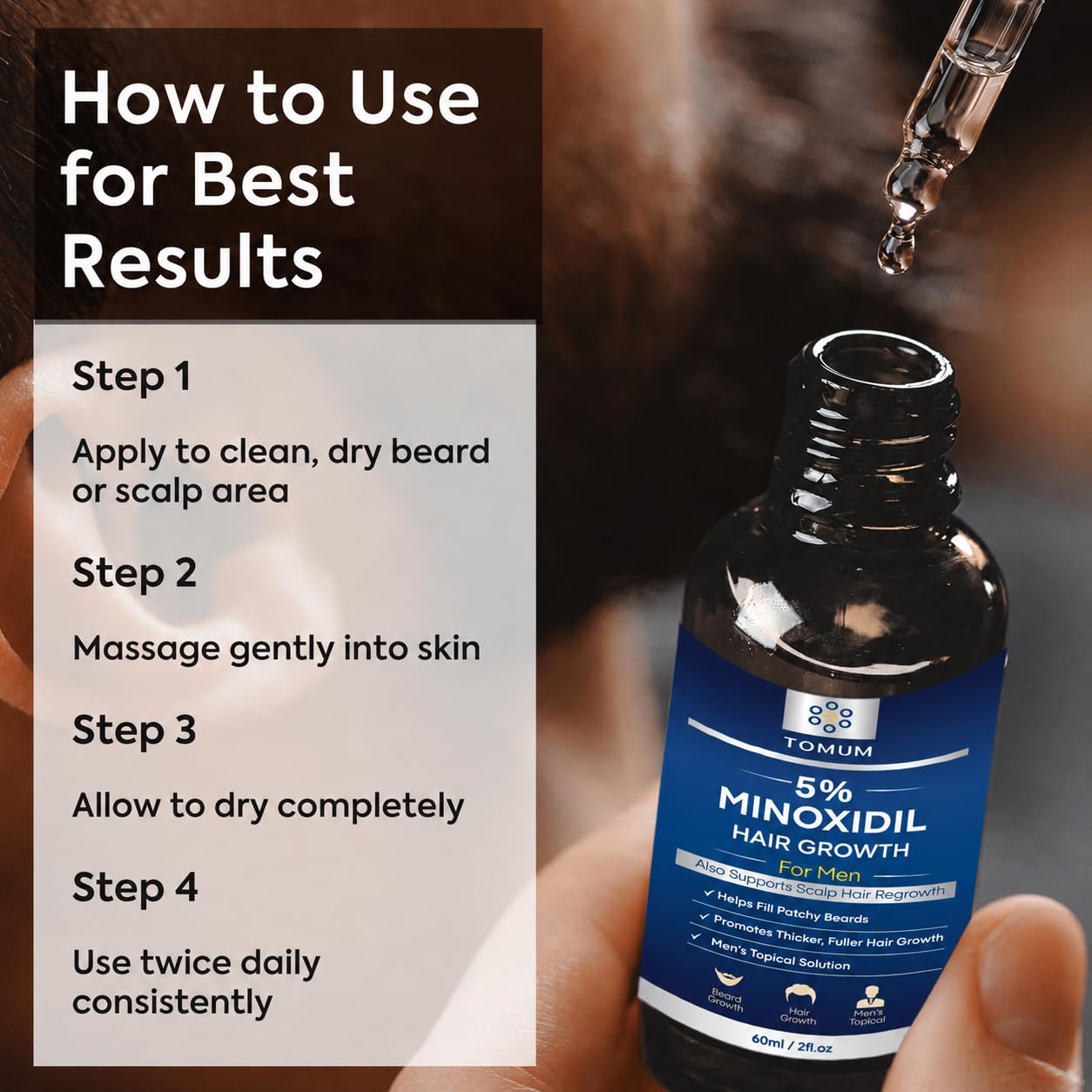 Non-greasy unscented minoxidil foam bottle image