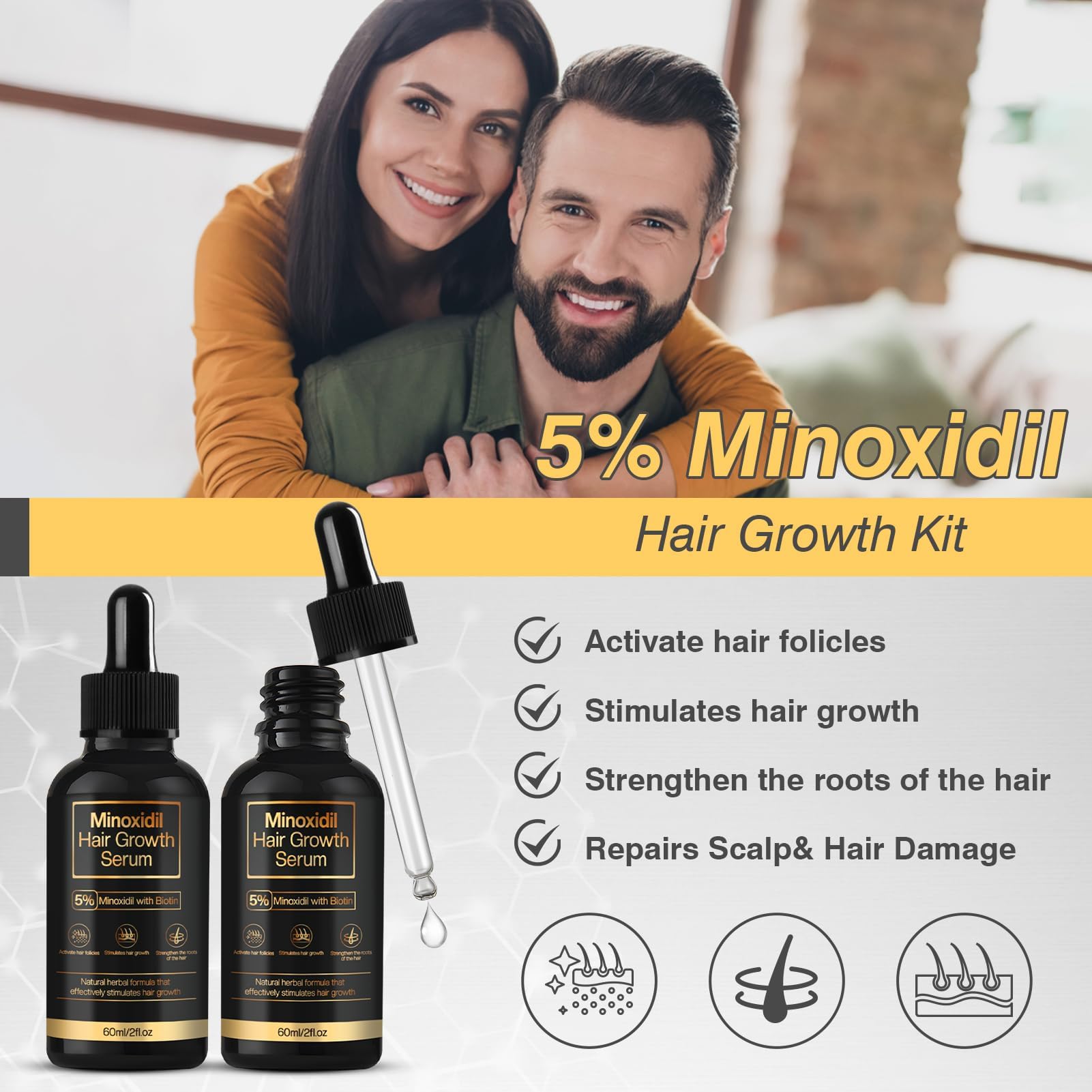 60ml minoxidil regrowth essence bottle
