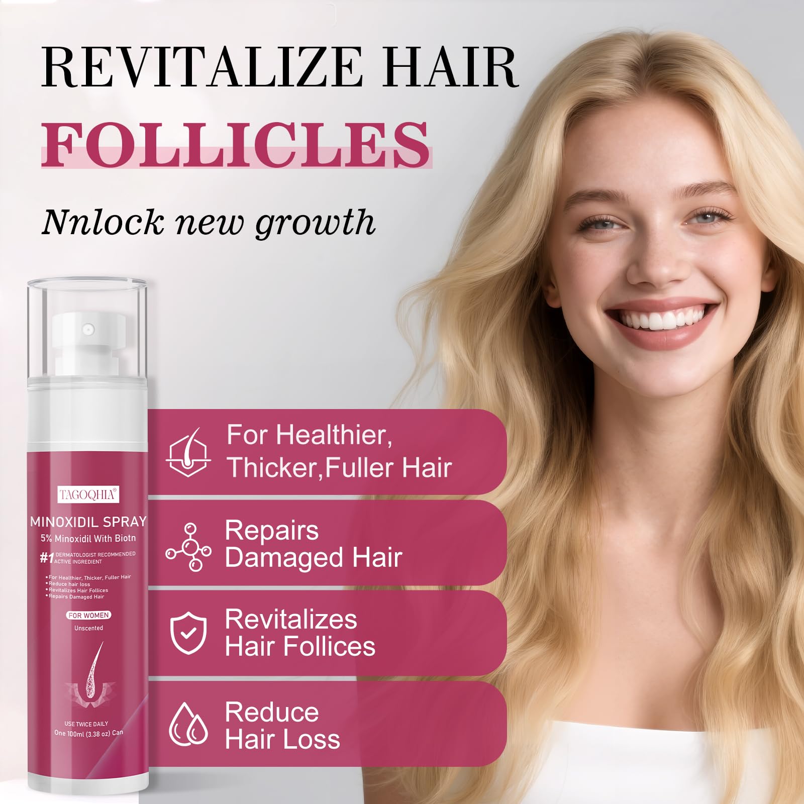 5% Minoxidil women spray packaging option
