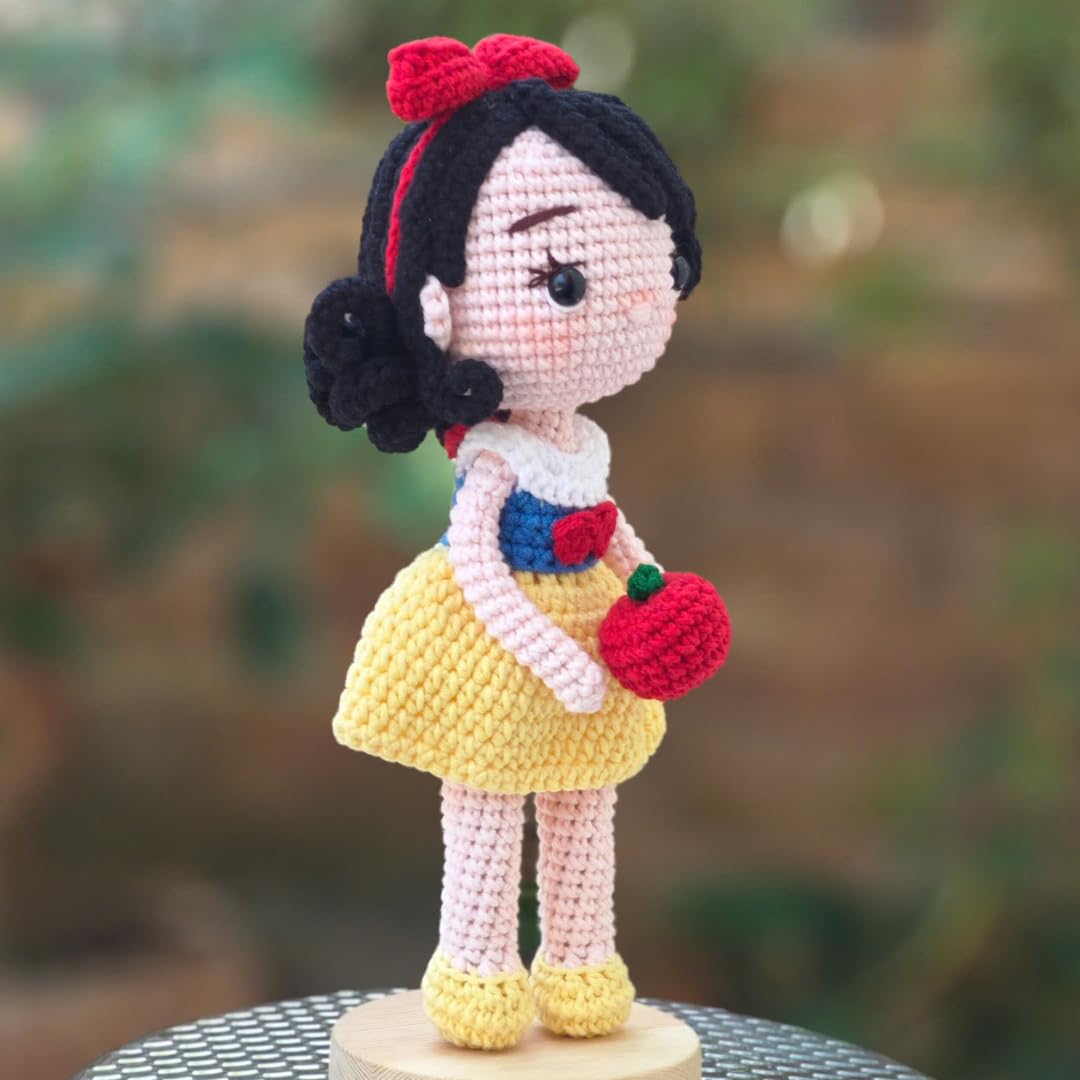 Snow White princess crochet doll for kids room decor