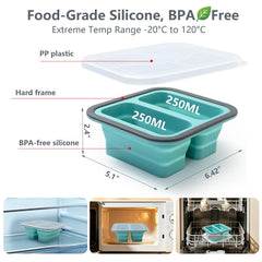 Dual-compartment silicone storage box for pancakes fruits snacks