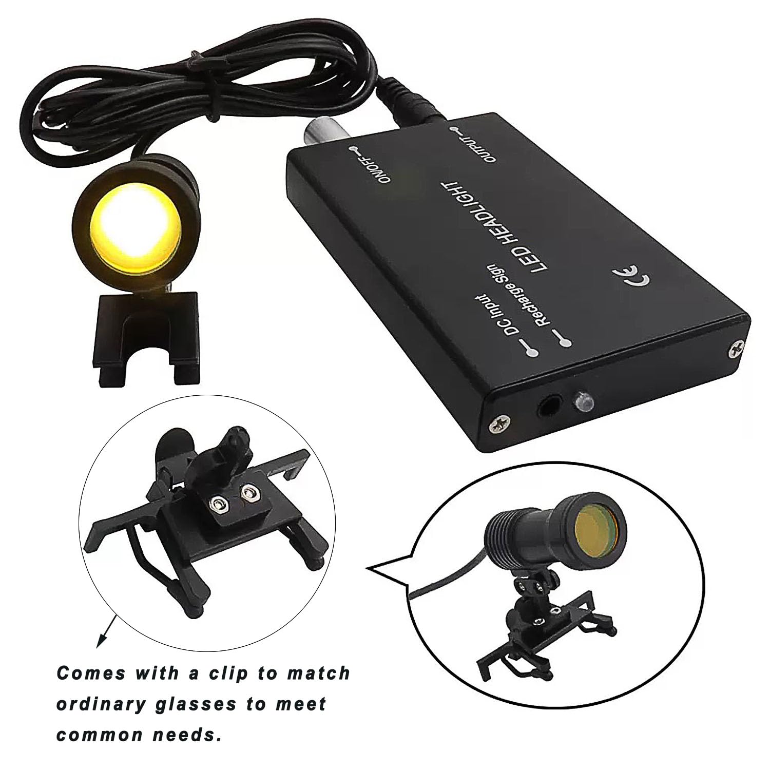 Removable blue light filter on MINTOOTHPRO headlight for eye comfort