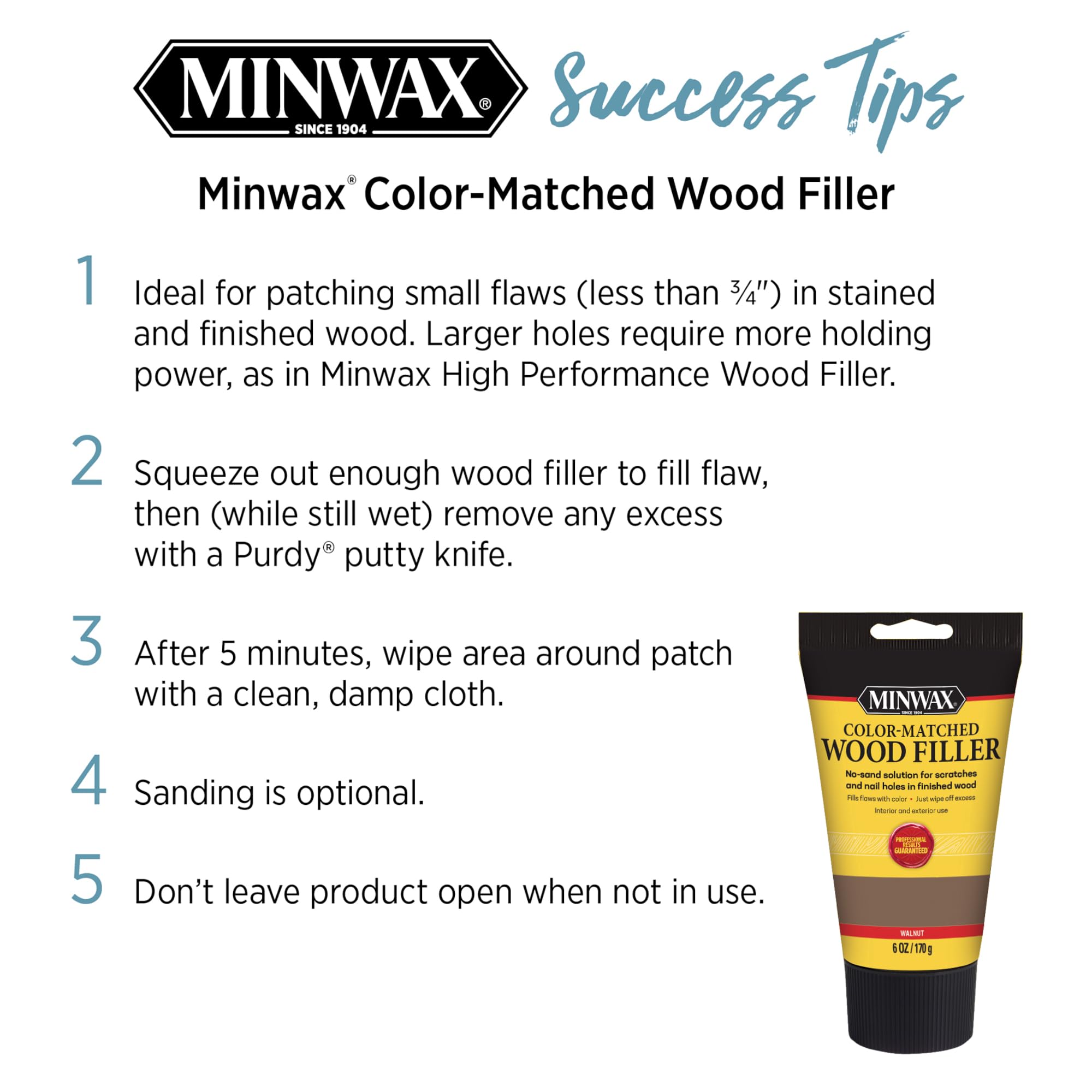 Golden Oak Minwax wood filler 6 oz product image