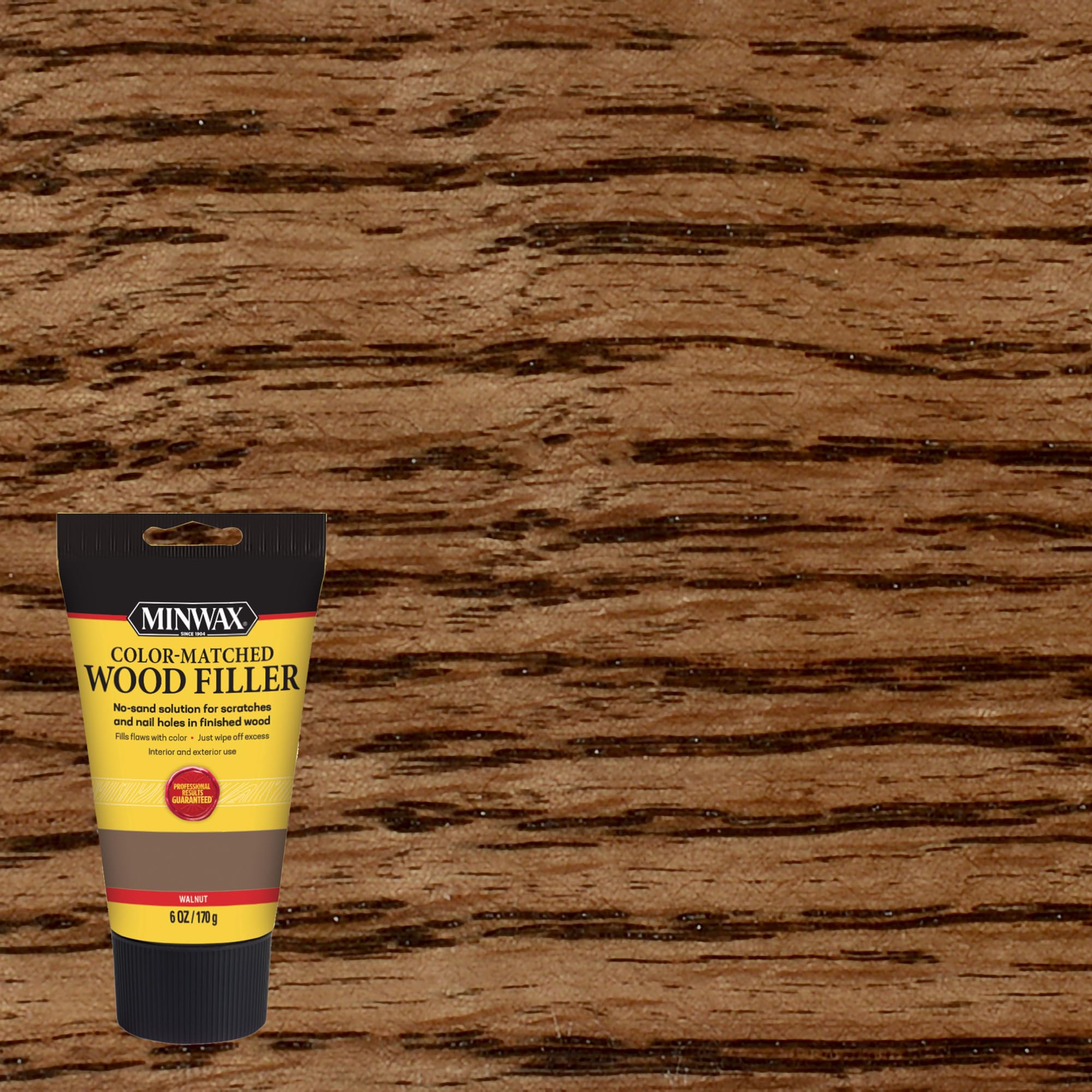 Walnut color matched wood filler for indoor outdoor use