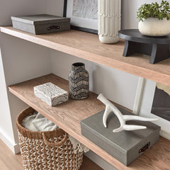 Interior wood surface protected by Minwax polyurethane on furniture