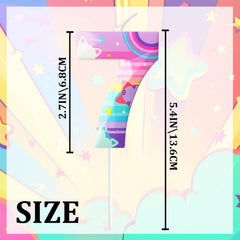 Minyu Rainbow Cat Number Birthday Candle numeral 7 close up