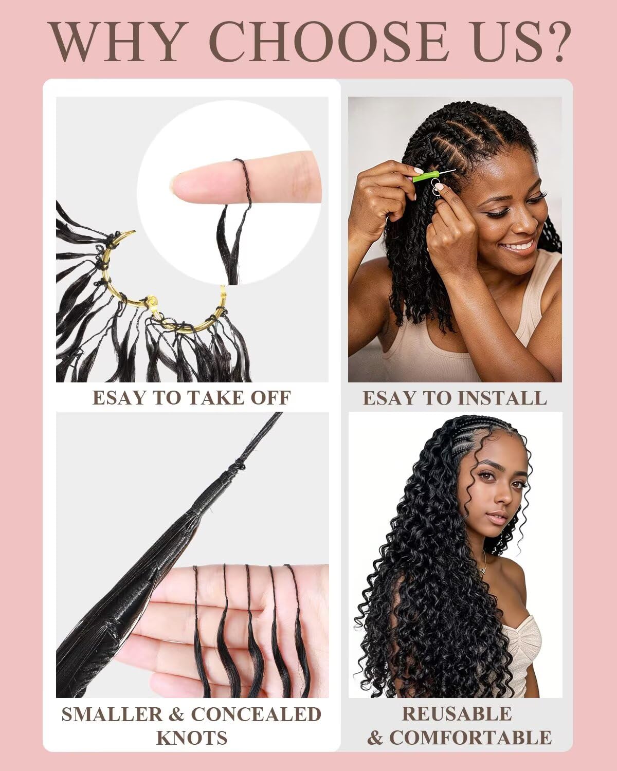 Feather Crochet Hair 55g 40 strands per pack close view