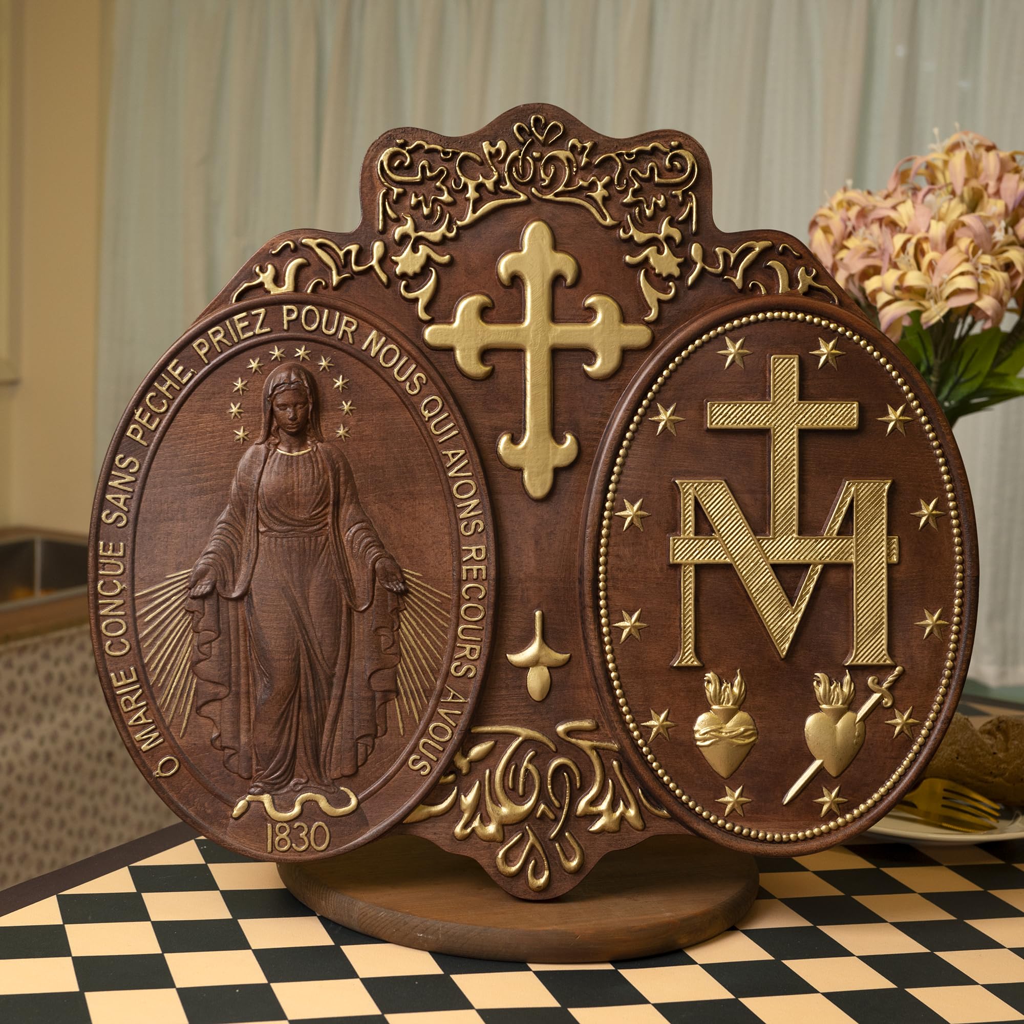 Package includes Virgin Mary wall decor and hook 12 inch
