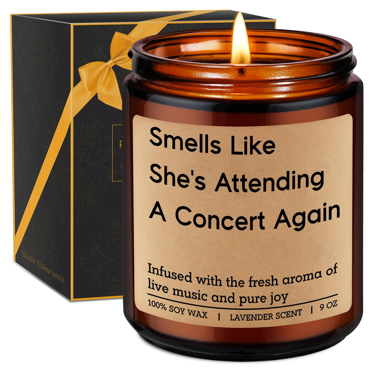 Miracu Candle Concert Goer 9 oz lavender candle in colored box