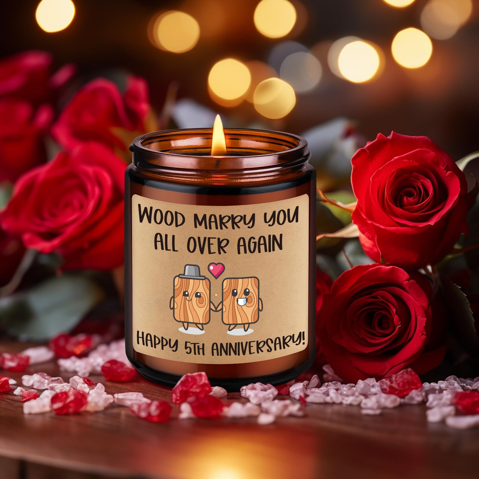 Miracu 5 year anniversary gift candle for partners