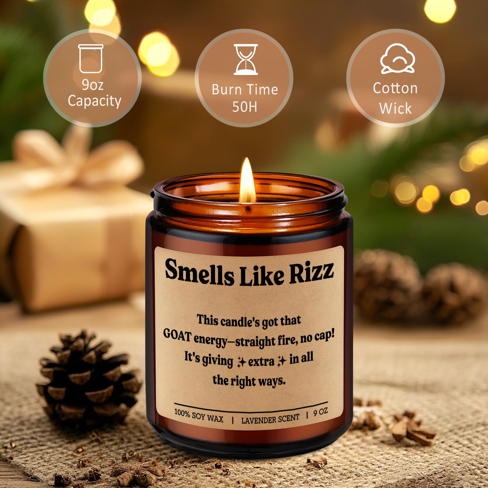 Colored box packaging for Miracu Rizz Candle