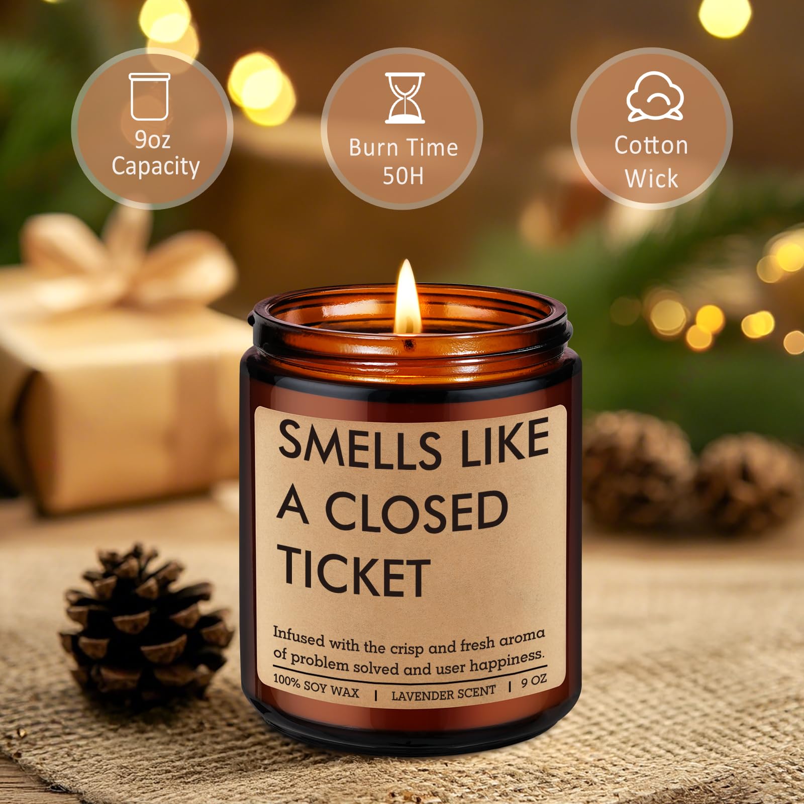 Techie gift candle lavender scented Miracu