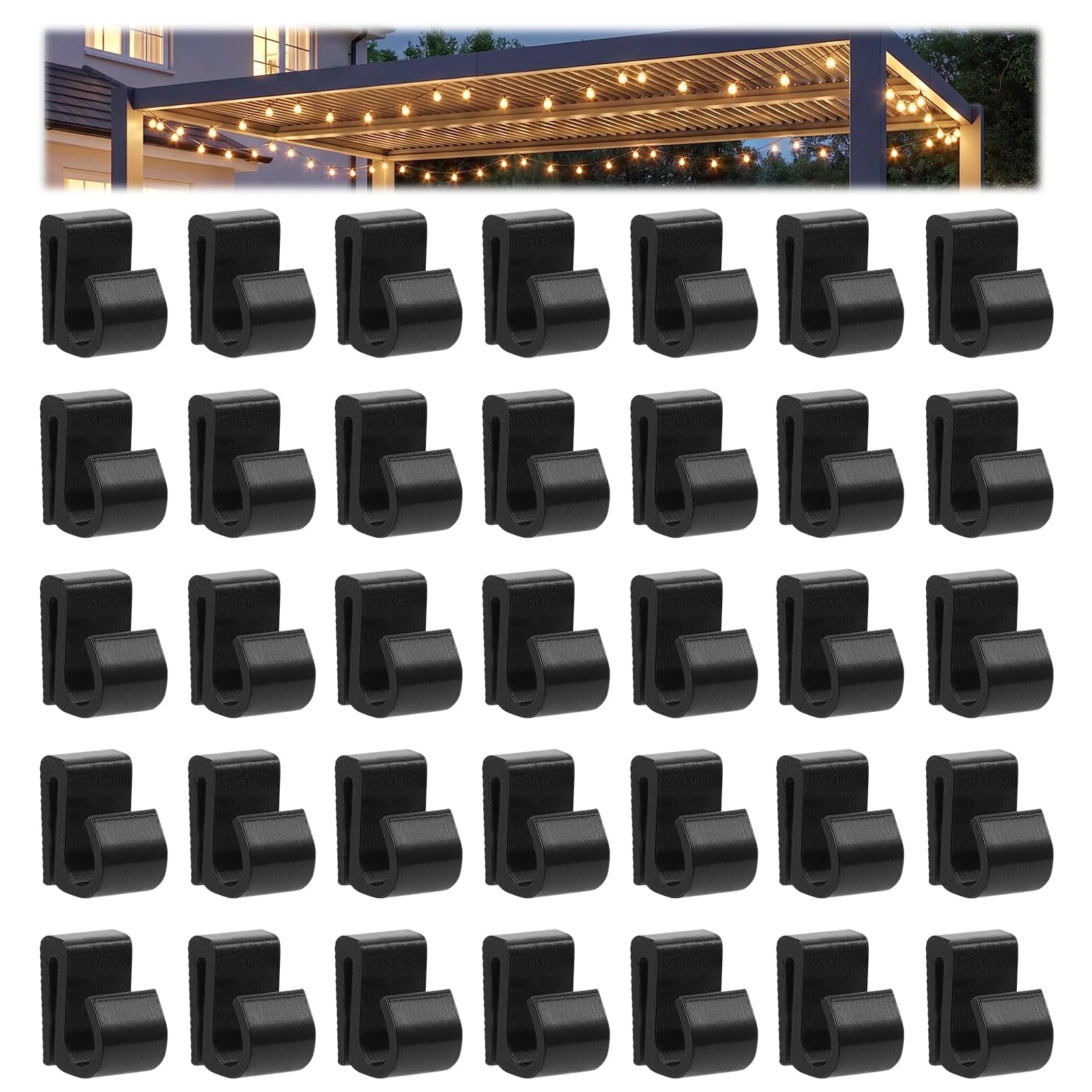 Mirador Pergola string light clips for outdoor use