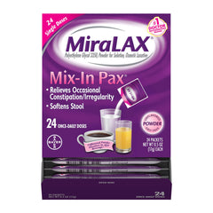 MiraLAX Gentle Constipation Relief Laxative Powder box label