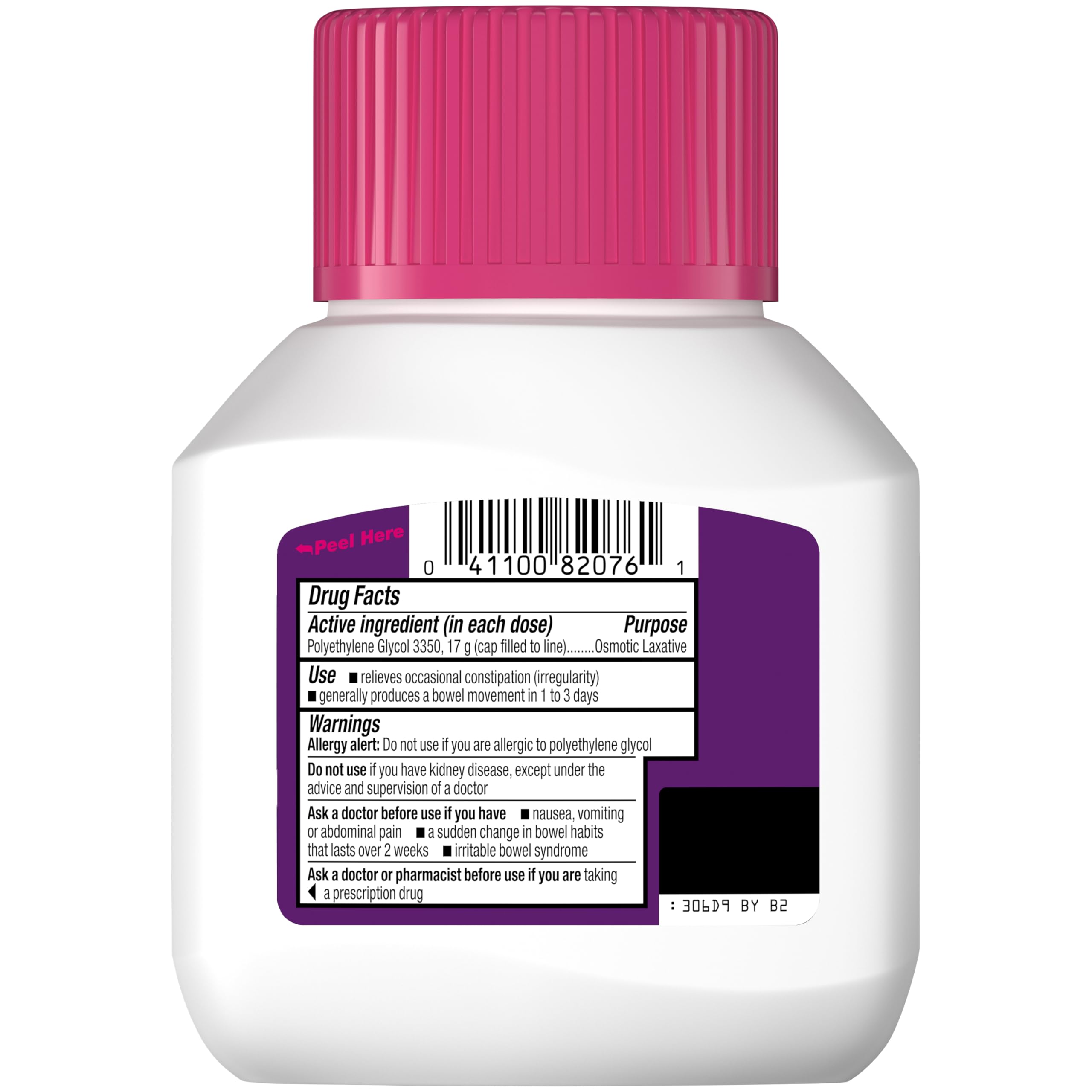 7-dose MiraLAX pack image label