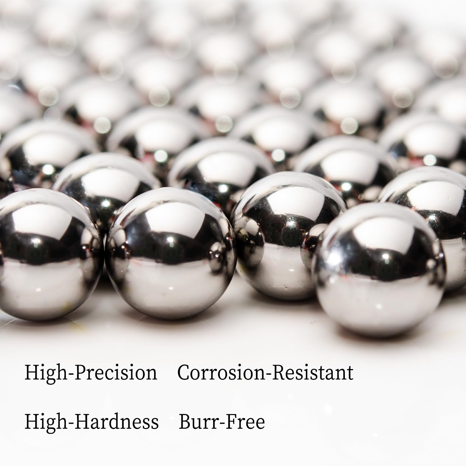 Mirror polished bearing balls with shiny chrome finish