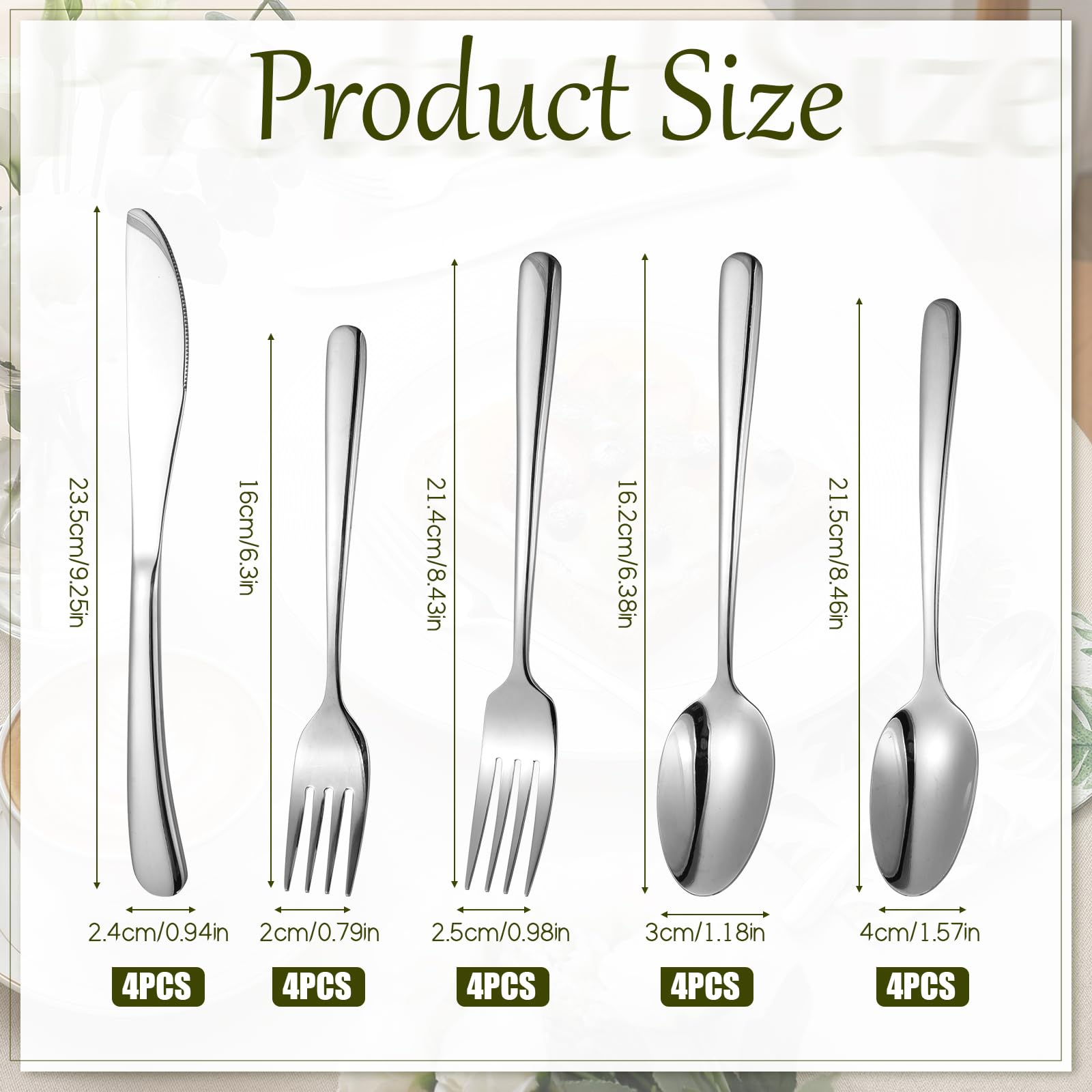 mirror polished flatware set on white background