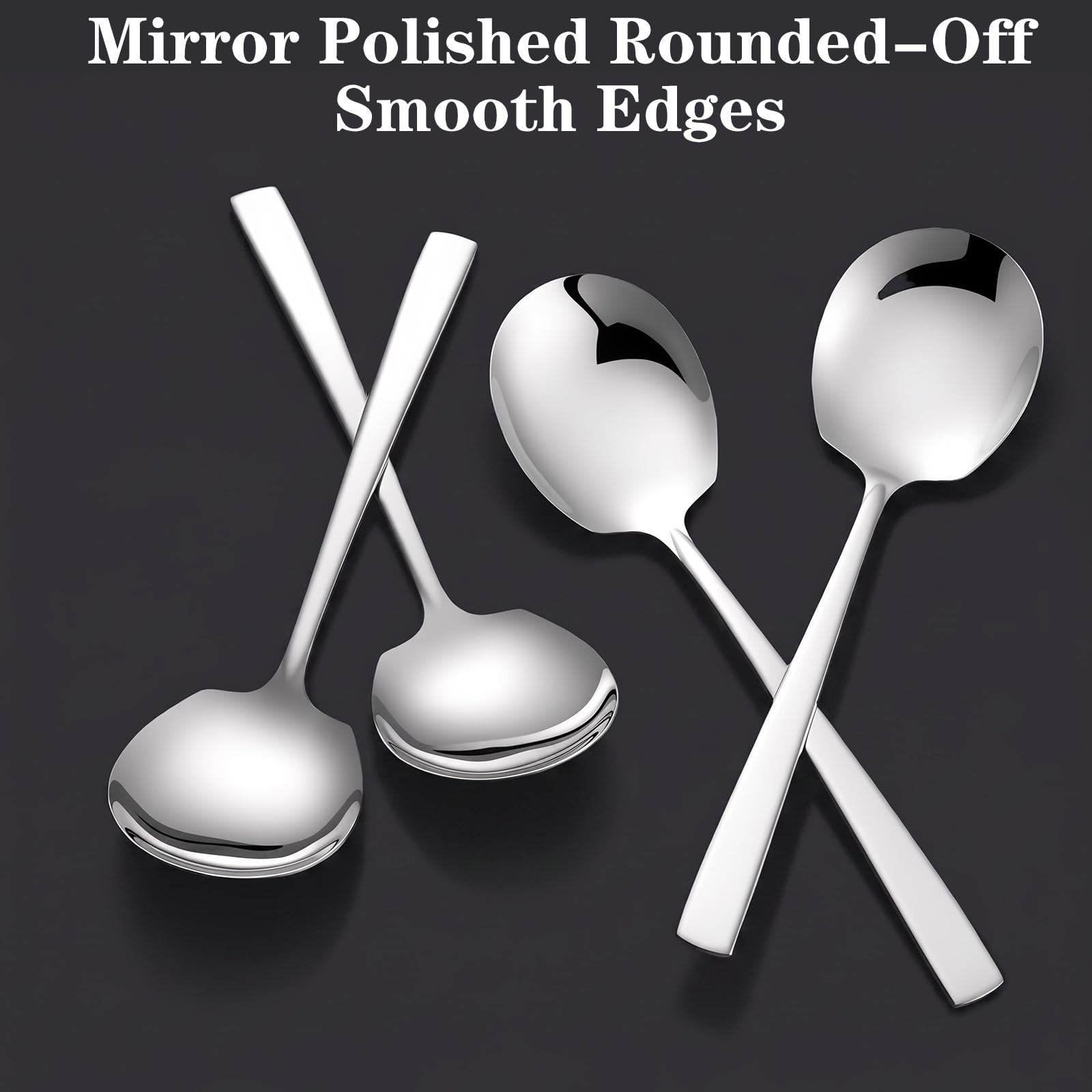 Dishwasher safe stainless steel serving spoons for daily use