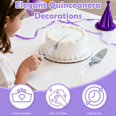 Quinceanera cake cutting set stainless steel