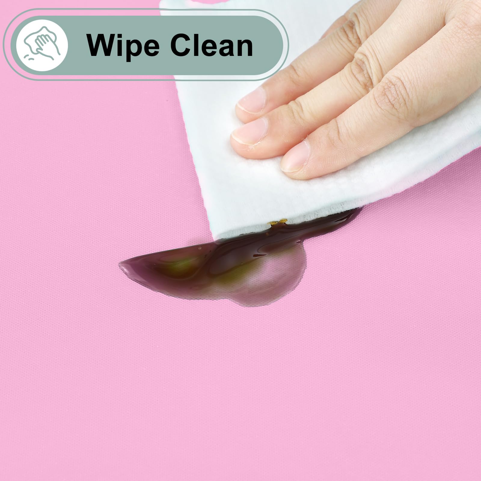 flannel backing visible on misaya table cloth