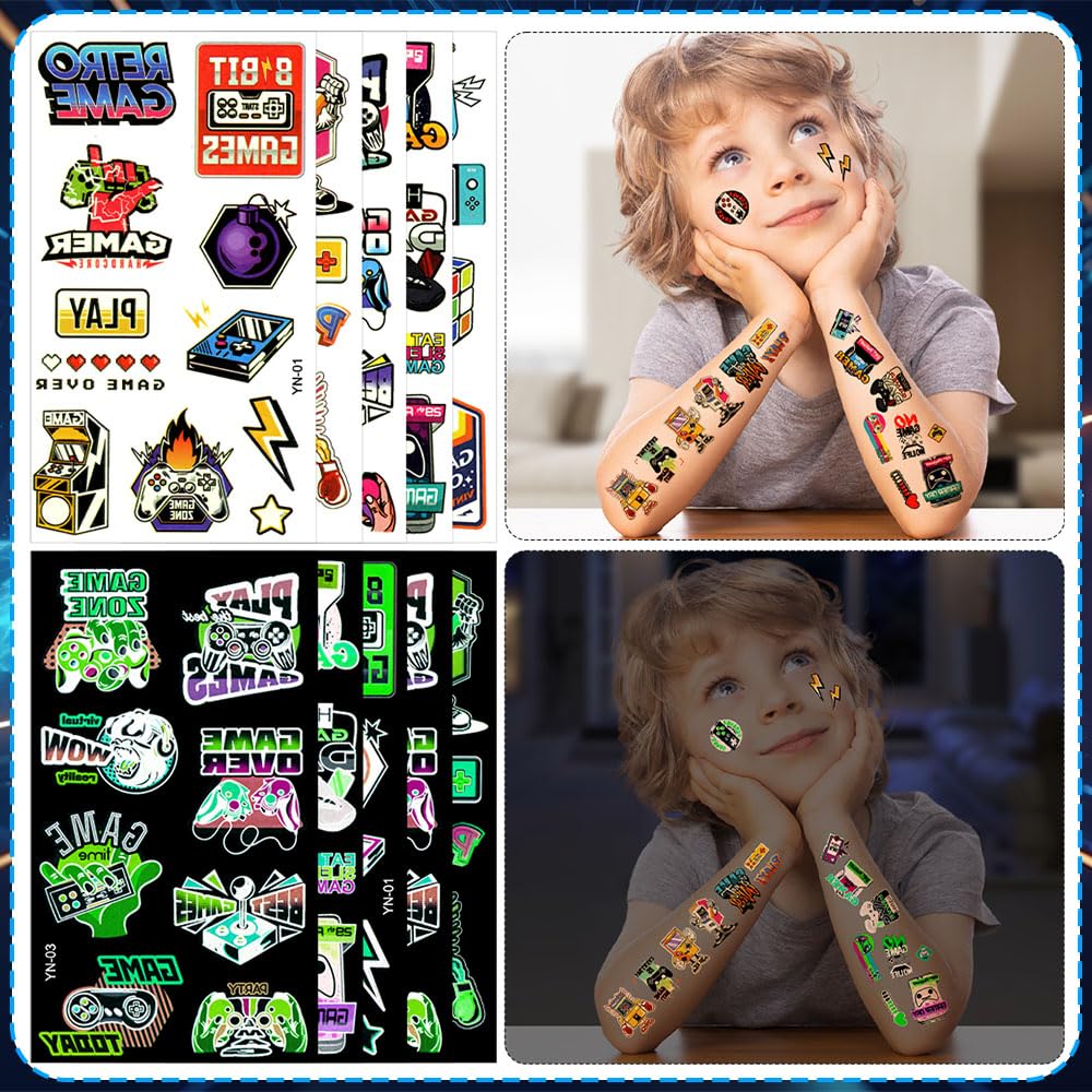 Mishopy luminous tattoo stickers for gaming party
