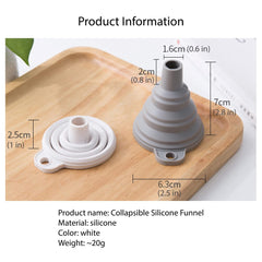 Food grade BPA free silicone funnel close up