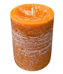 Orange 3x4 pillar candle by Mister Candle for fall decor