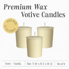 Handmade in USA soy wax votives by Mister Candle