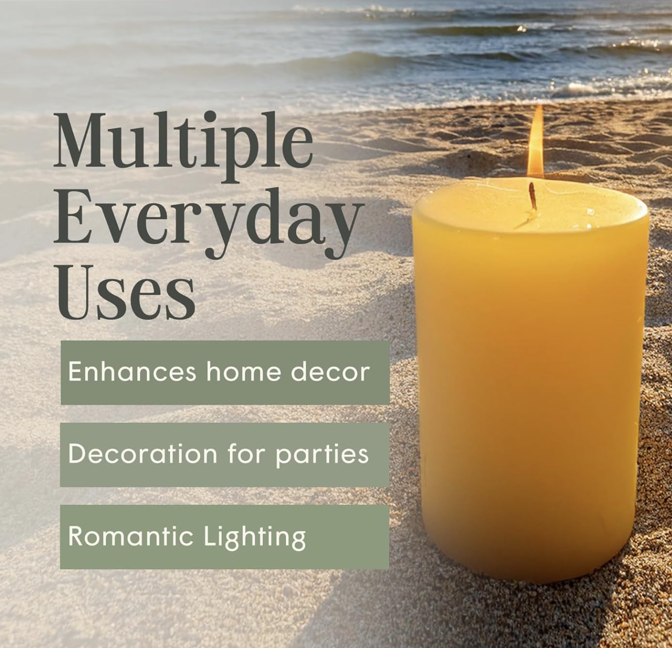Solid yellow Mister Candle citronella pillar candle for home decor