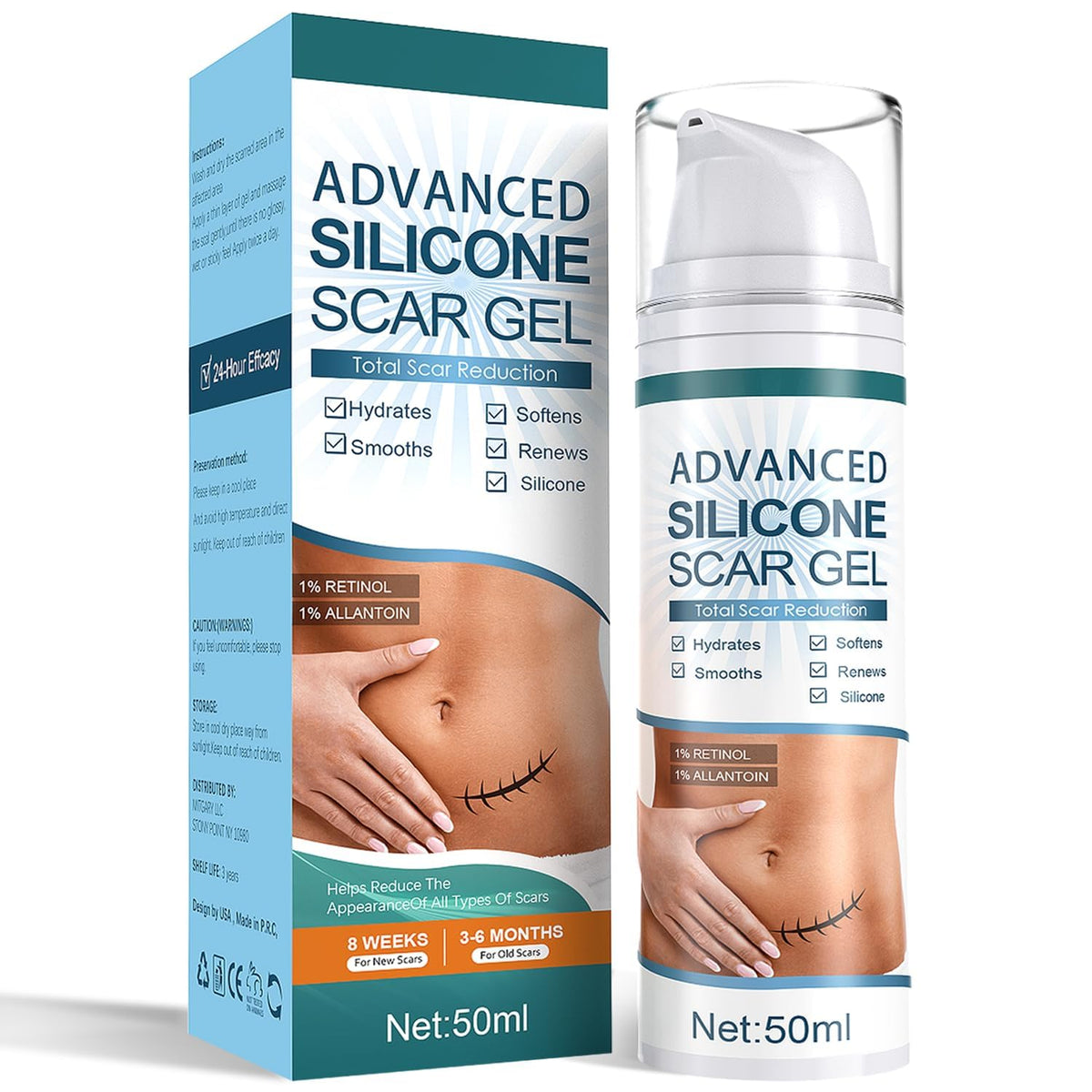 Mitgary Advanced Scar Gel silicone scar treatment bottle 50g