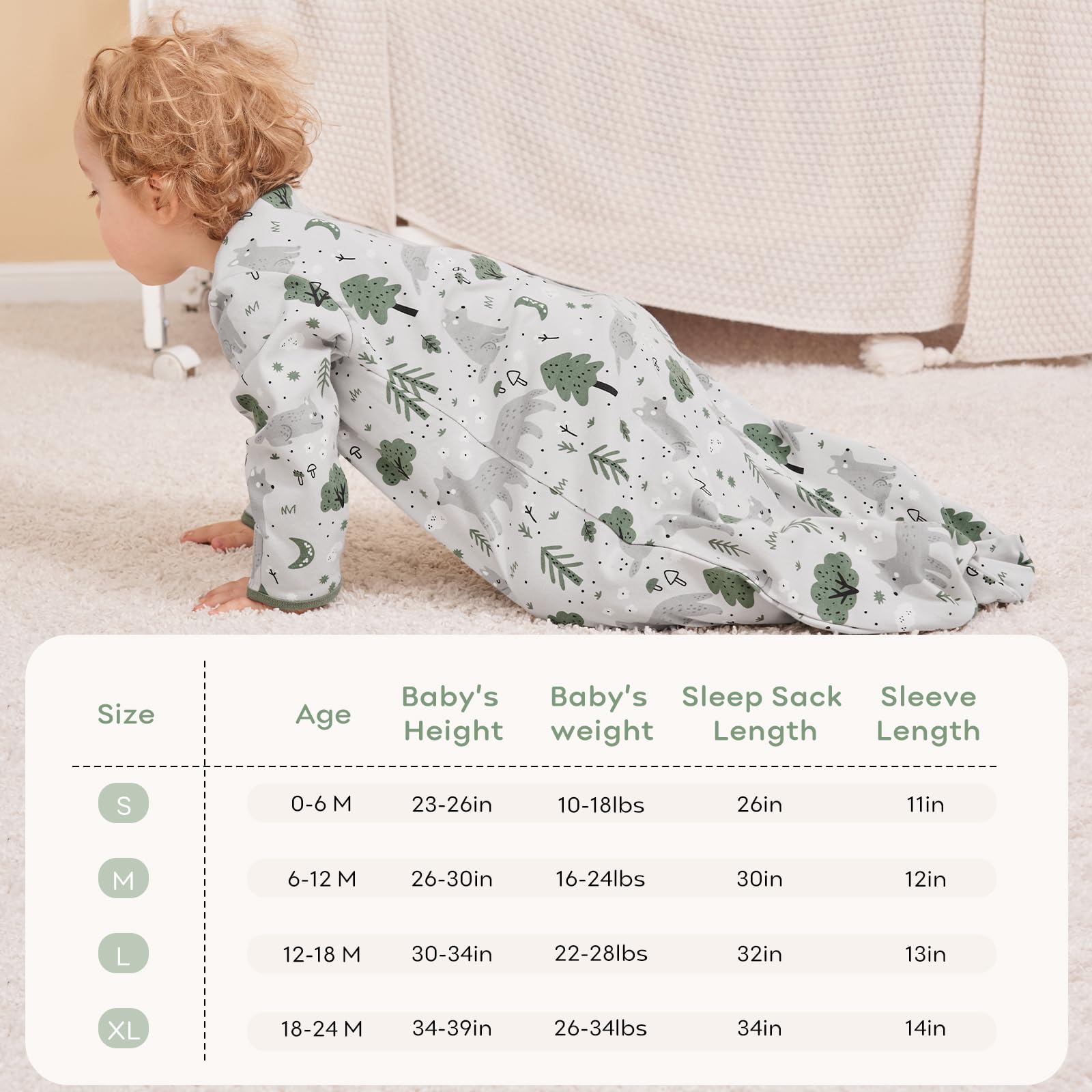 Mitten cuff feature on Yoofoss sleep sack image