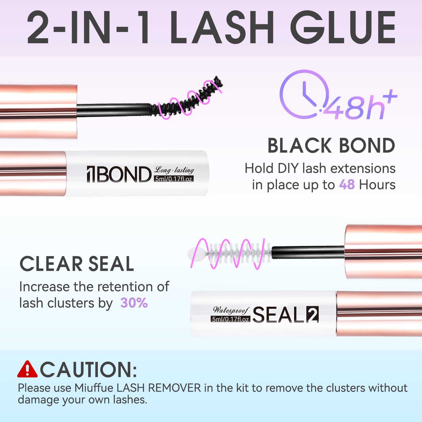 Miuffue eyelash tweezers included in the kit