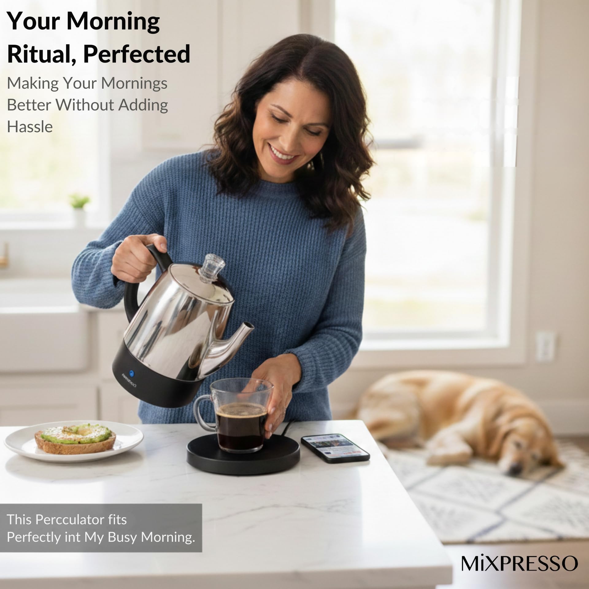 Mixpresso percolator auto shut-off feature
