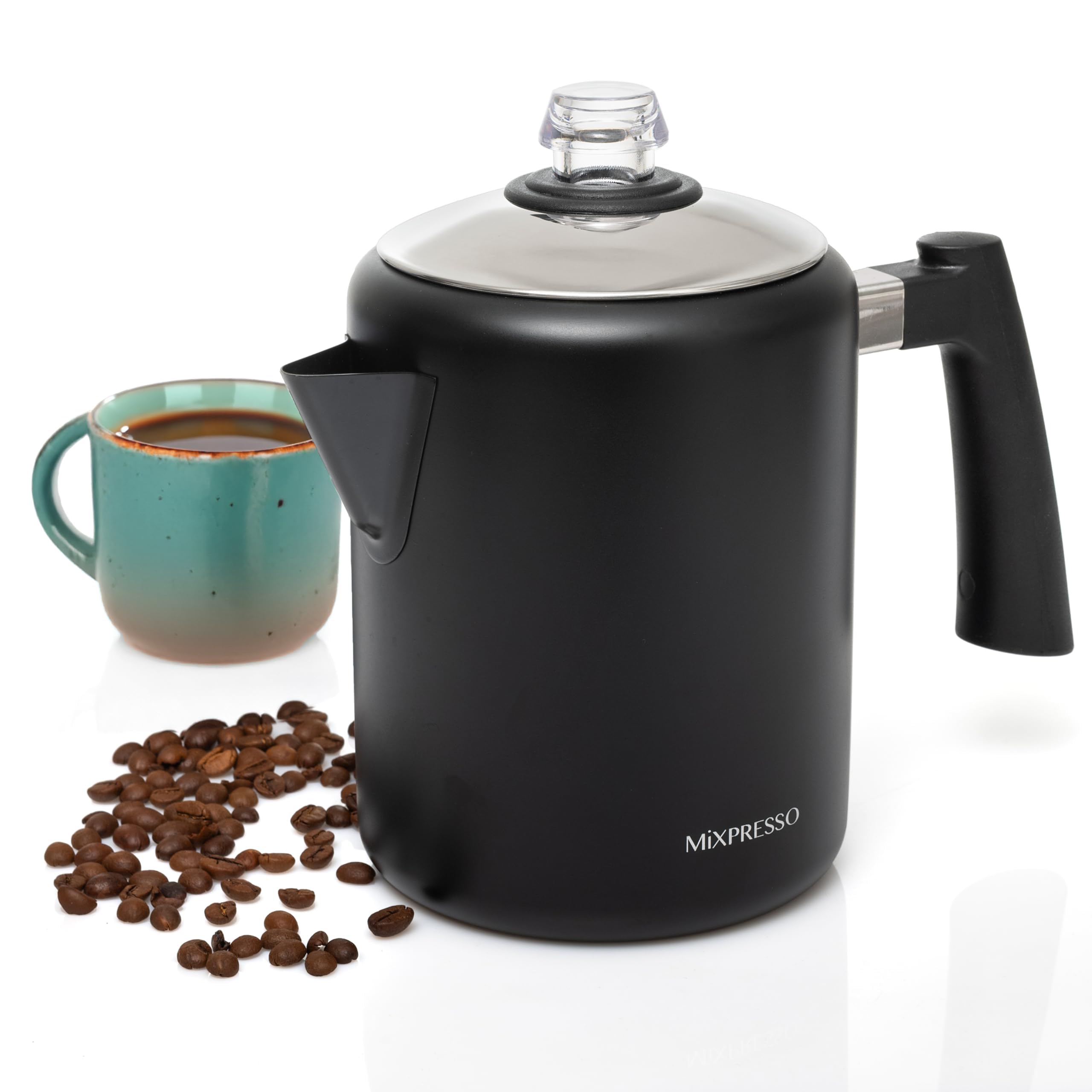 Premium stainless Mixpresso coffee pot for home and travel