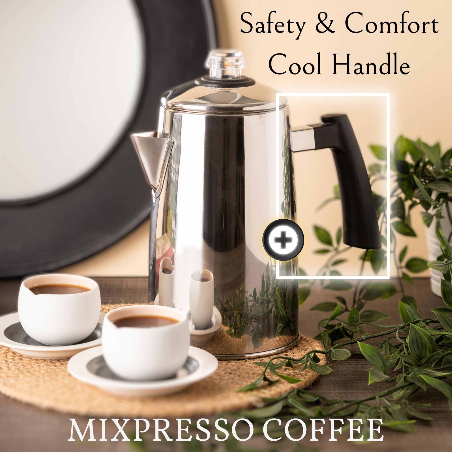 Compact camping coffee maker suitable for RVs by Mixpresso