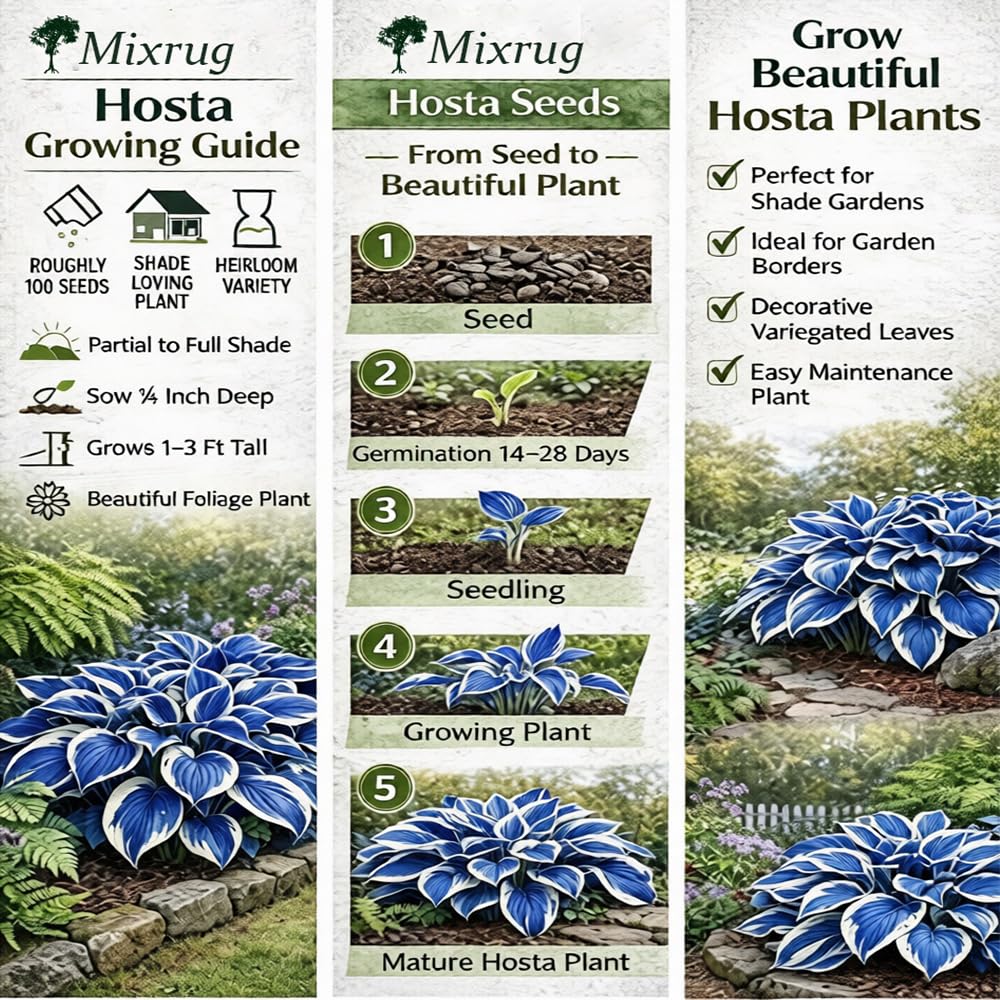Cream and gold edged variegated hosta patterns with gray foliage