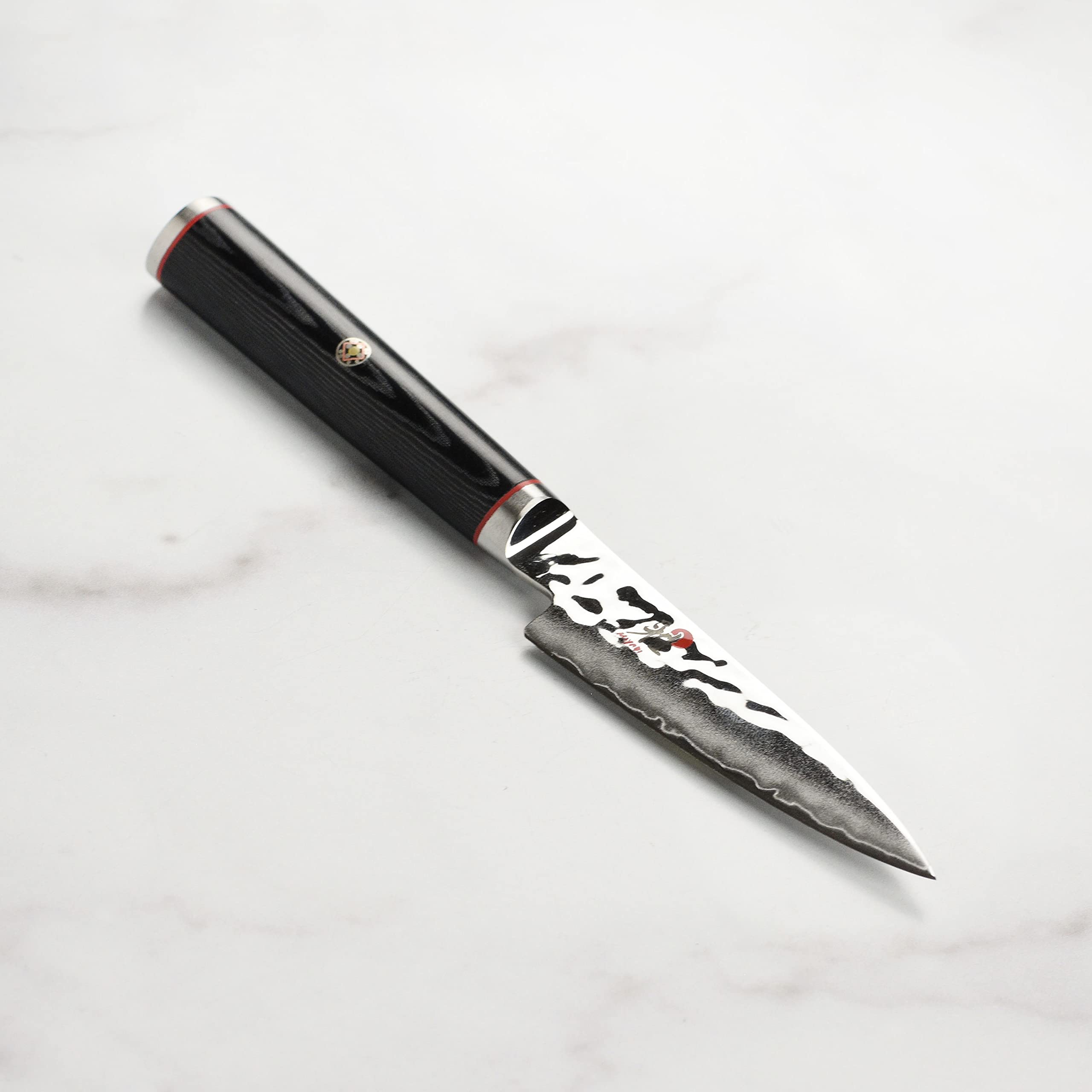 Miyabi Mizu SG2 paring knife Damascus finish close view