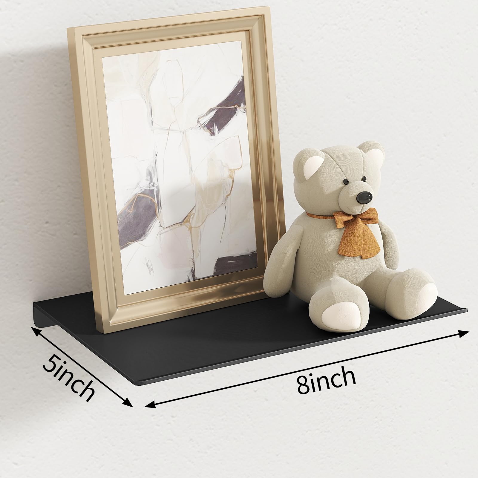 Two-pack floating shelf set 8x5 inches