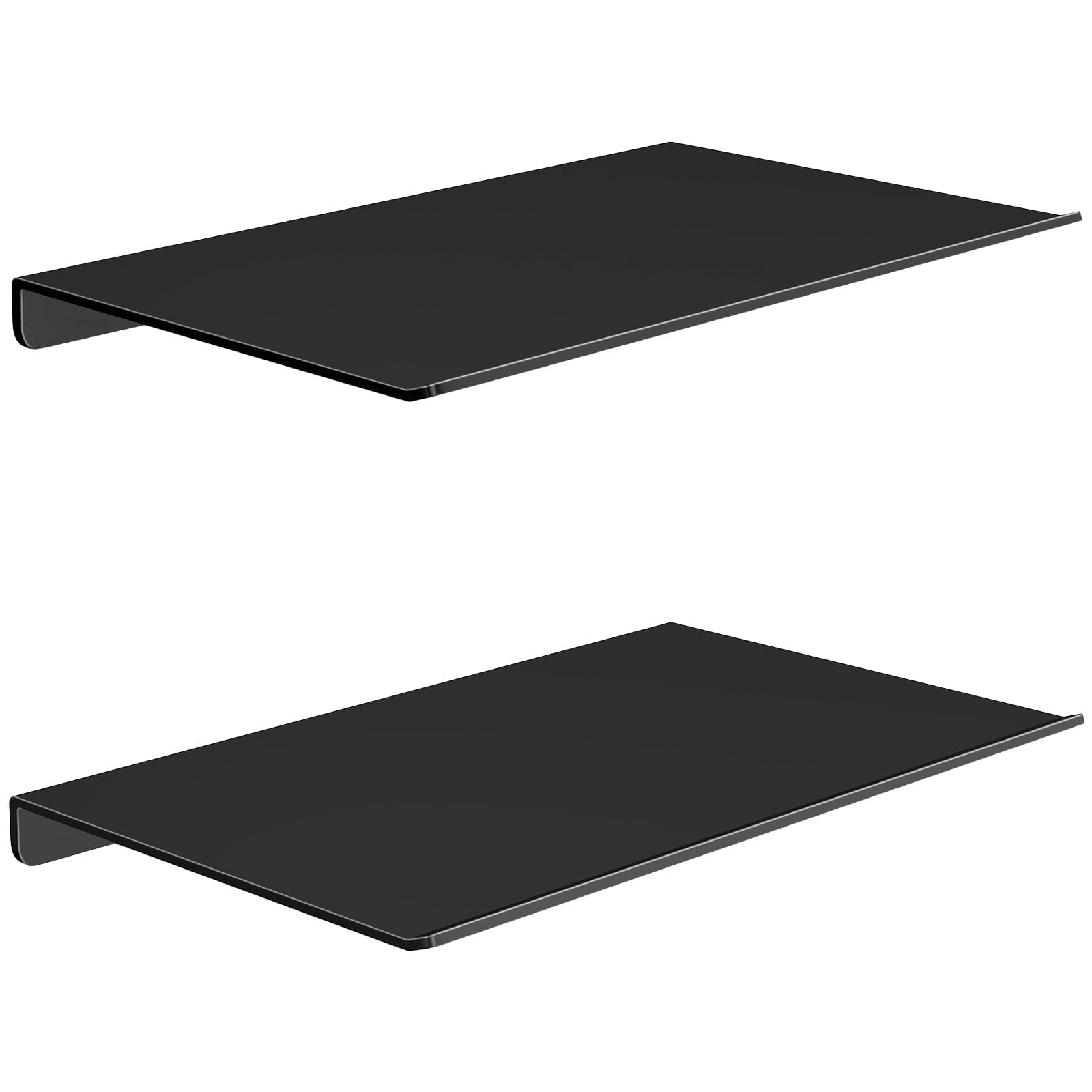 MKO 8 inch small floating shelves pair in black