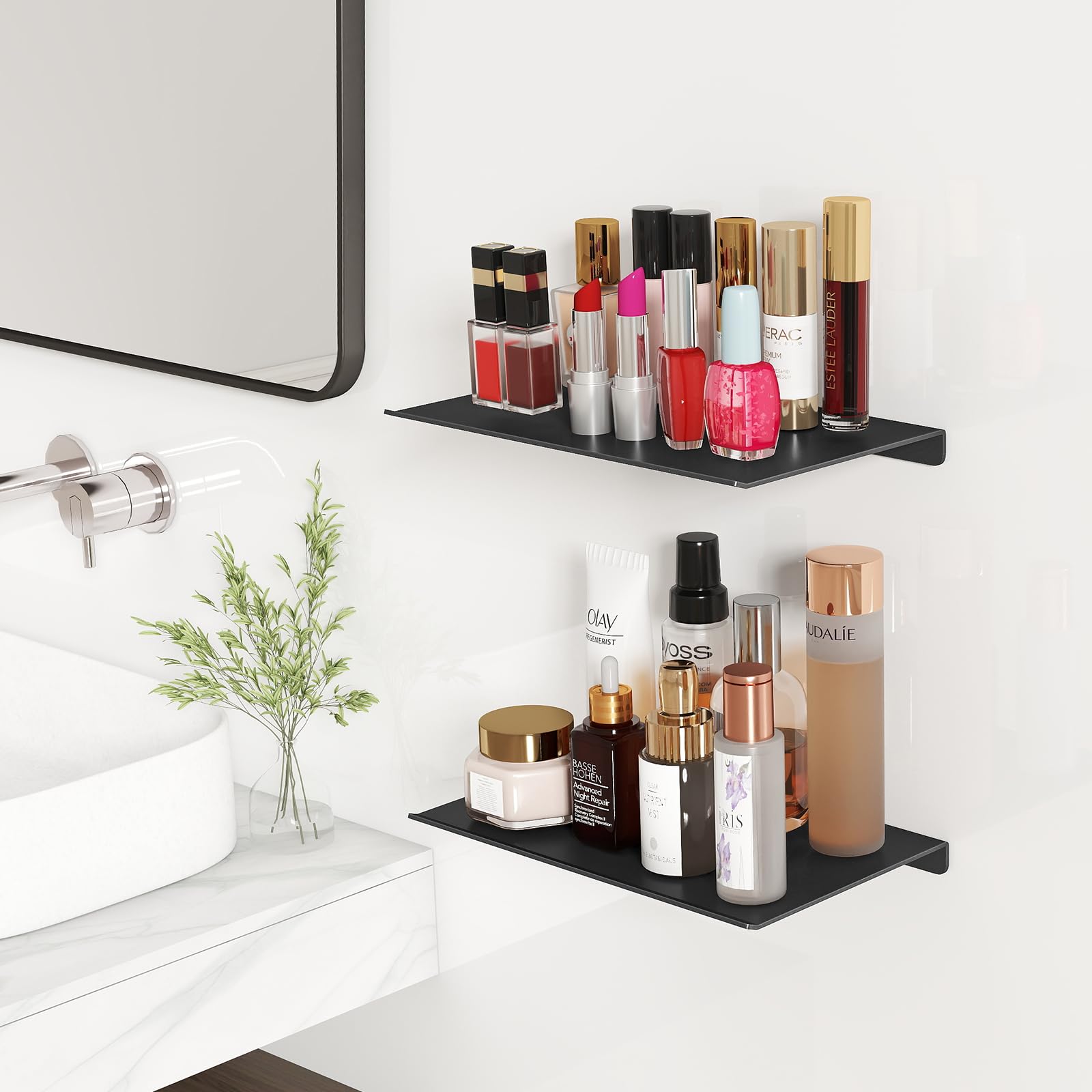 Compact display shelves from MKO in black