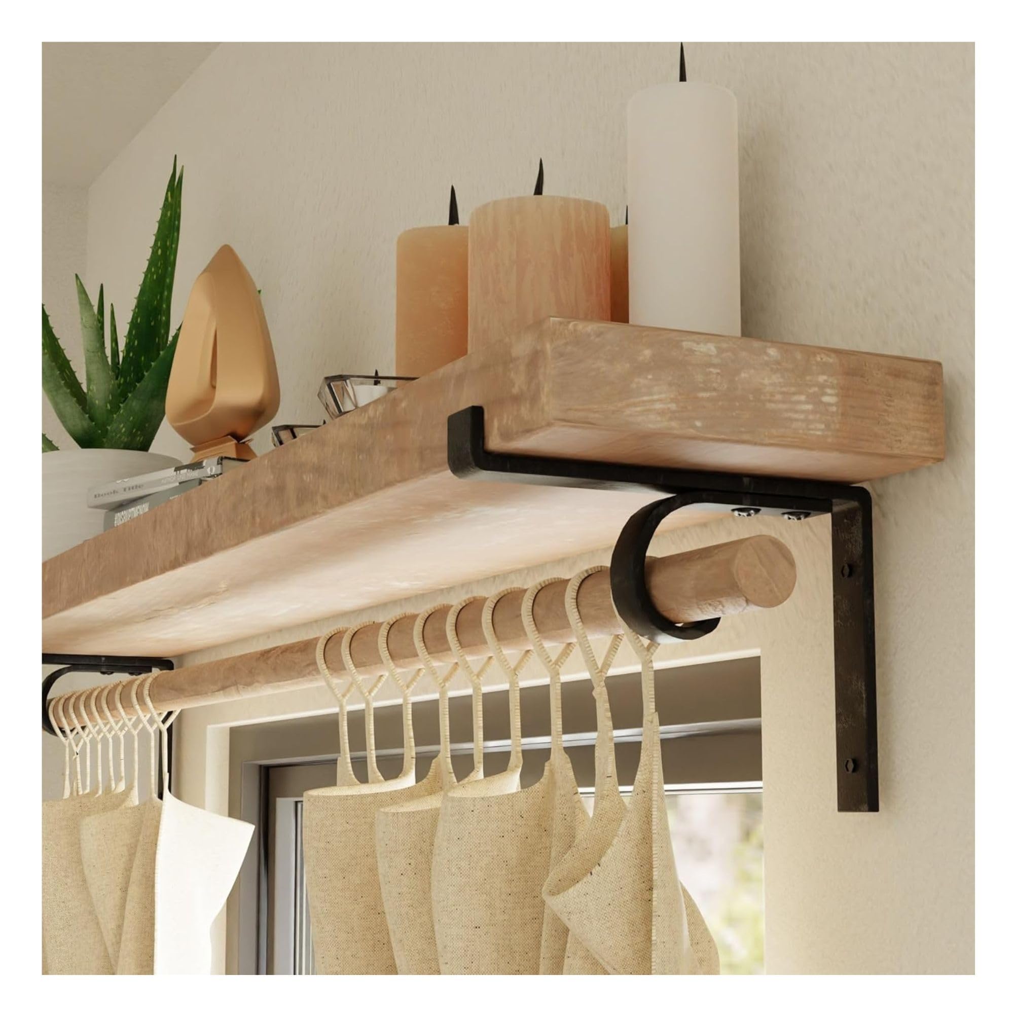 Handmade shelf brackets for curtains by MKsteelco