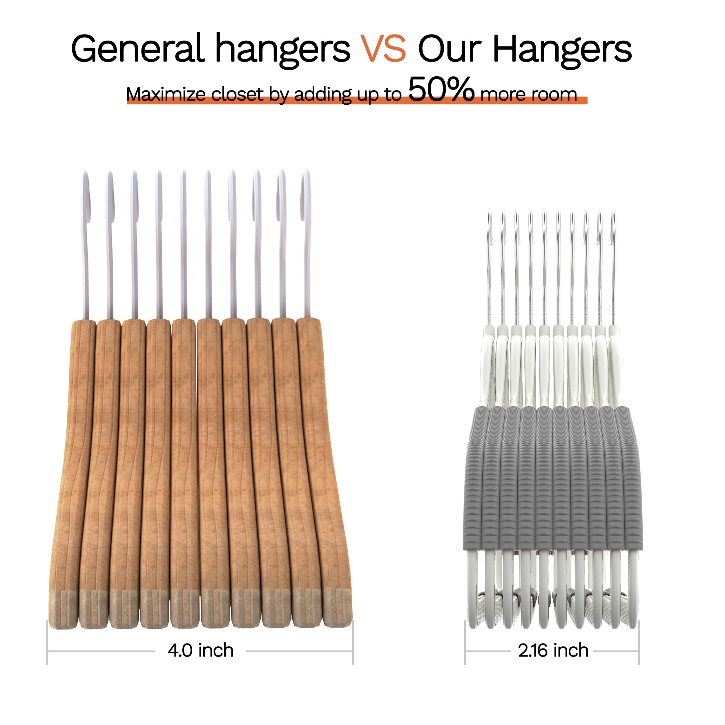 No snag edges MLKJHHI M-Style hanger gray close up