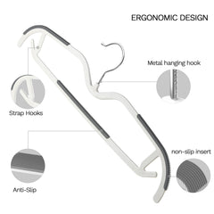 Hanger with rubber pad shoulders and bottom MLKJHHI gray