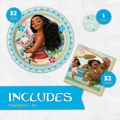 Moana plates 9 inch and napkins 6.5 inch for party