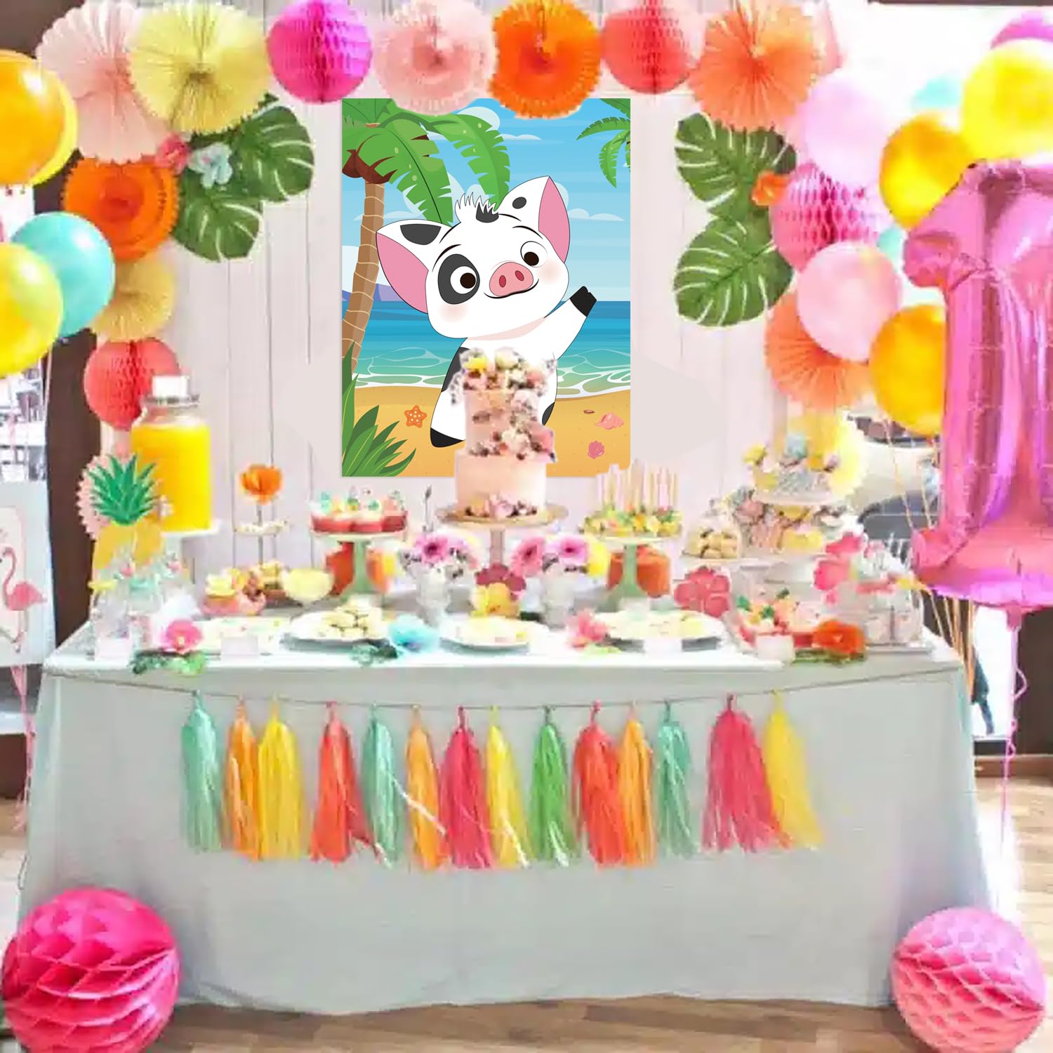 Waterproof pig poster suitable for Moana party game