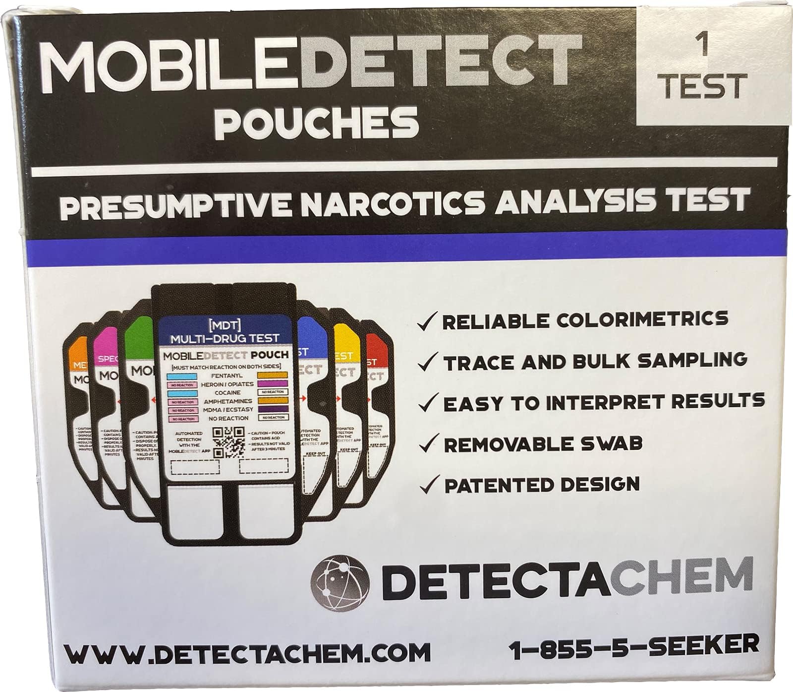 Removable swab for sampling in the pouch test kit