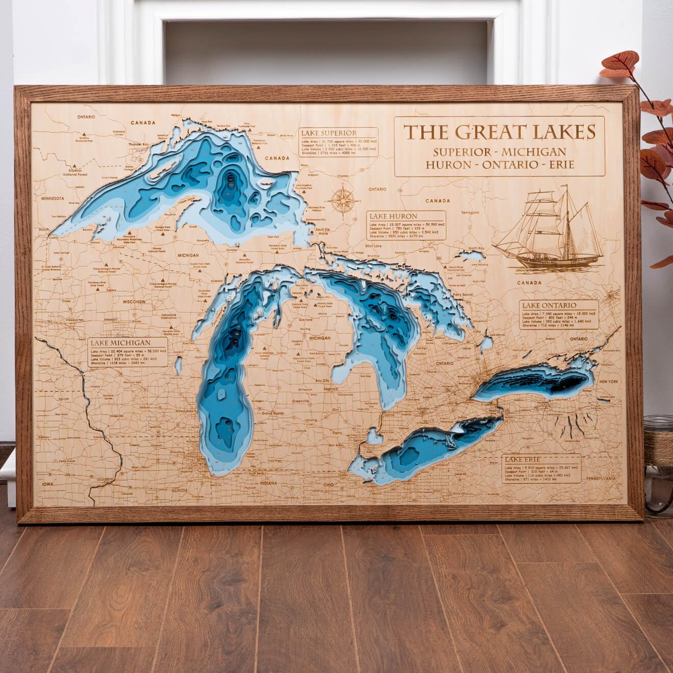 3D lake depth map art by Moc Tho